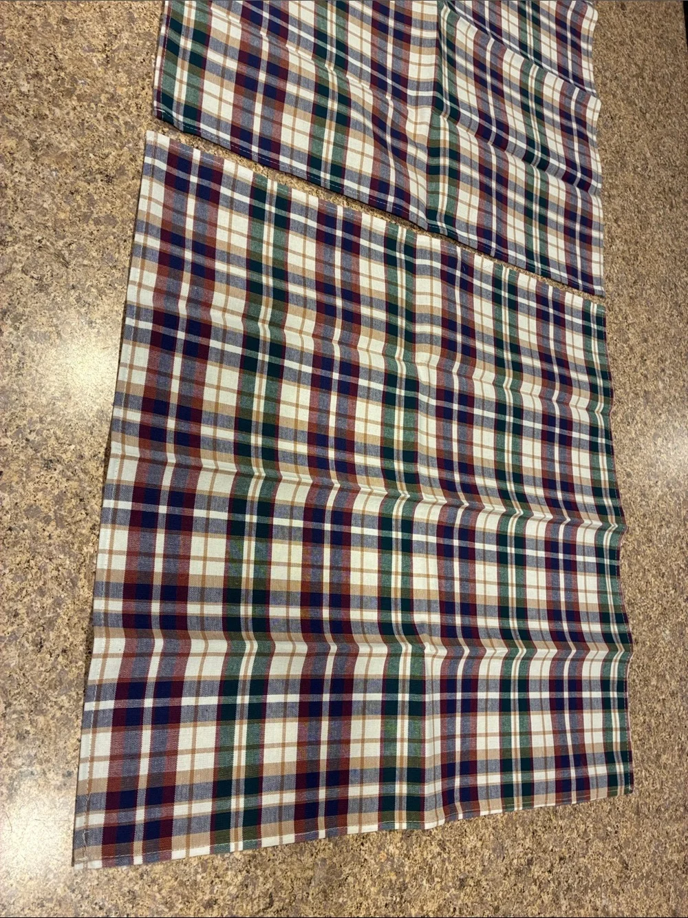 Longaberger Woven Traditions Plaid Cotton Fabric Napkins SMELLS MUSTY